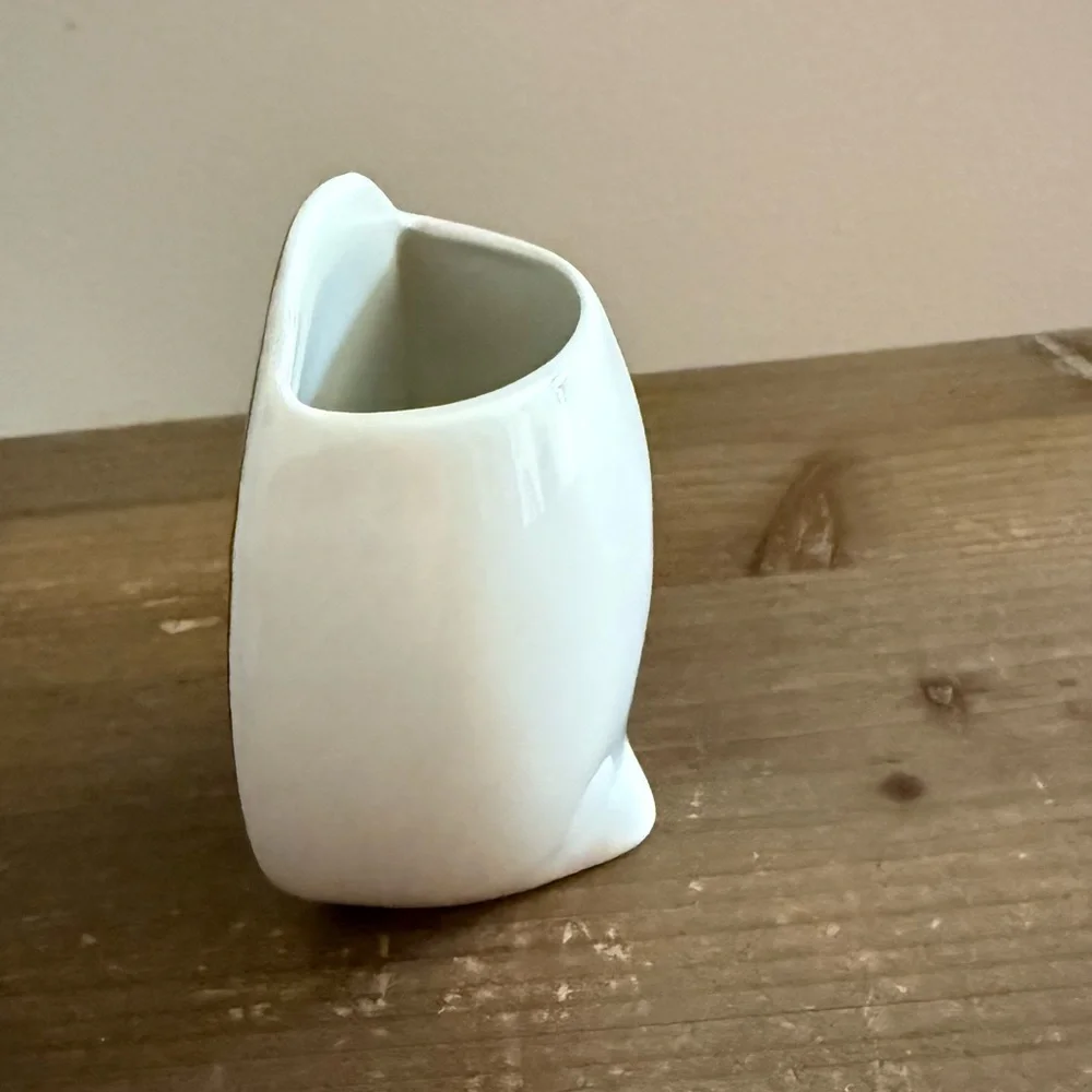 Vintage Szeiler art ceramic bud/posy vase floral design gilded edge cottagecore